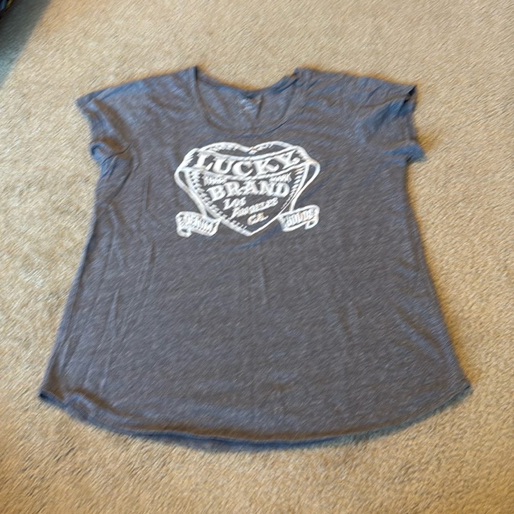 Lucky Brand Gray Logo T-shirt
